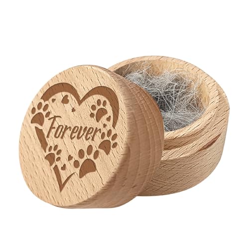 CREATCABIN Wooden Pet Fur Memorial Box Pet Keepsake Urn Animal Memorial Casket for Memorial Animal Retain Dogs Cats Hair Teeth Nails Ashes Fauna Funeral or Remembrance Home Decor 1.96x1.57 Inch Love - style: Love