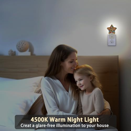 Planet Spaceship Star Plug-in Night Light with Dusk-to-Dawn Sensor for Bedroom,Bathroom and Living Room Sleep Friendly lamp for Women/Girls/Boys Gift,0.5W - color: Planet Spaceship Star