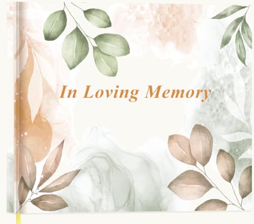 Heveboik Funeral Guest Book - in Loving Memory Book for Memorial & Funeral Services, 440 Guests Entries with Name & Address, Memory Book for Funeral Guest Registry, 9" x 7", Rose Leaf - color: Rose-leaf
