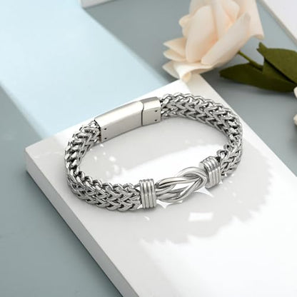 shajwo Cremation Jewelry Infinity Knot Urn Bracelet for Human Ashes for Women Men Memorial Keepsake Link Bracelet - color: Customize