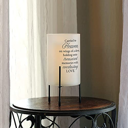 Elanze Designs Carried Heaven On Wings Classic White 8 x 4 Glass Hurricane Candle Holder