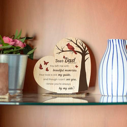 Memorial Plaque for Loss of Father Wooden Sympathy Sign in Loving Memory of Dad Bereavement & Condolence Gift - color: Loss of a Father