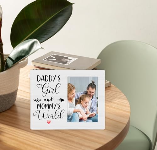 Daddy's Girl and Mommy's World Picture Frame, New Baby Photo Frame Gifts for Daughter, 4x6 inch Photo - style: Daddy's Girl and Mommy's World-New Baby