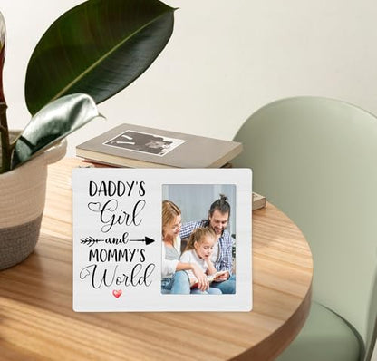 Daddy's Girl and Mommy's World Picture Frame, New Baby Photo Frame Gifts for Daughter, 4x6 inch Photo - style: Daddy's Girl and Mommy's World-New Baby