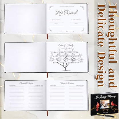Yingzhao Memorial Funeral Guest Book with Pen 144 Pages Cardinal Funeral Guest Sign in Book for Memorial Service Celebration of Life Party Supplies in Loving Memory(Cardinal) - style: Cardinal