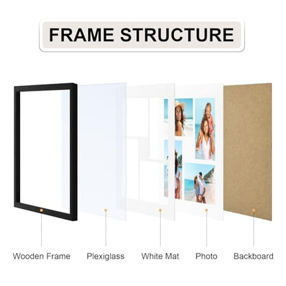 Vittanly 12x12 Collage Picture Frame, Displays 4Pcs 4x6 Pictures, Black - color: Black, size: 12x12