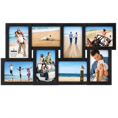 Malden International Designs 8-Opening 4x6 Collage Picture Frame, Black Plastic, Wall Mount - color: Black