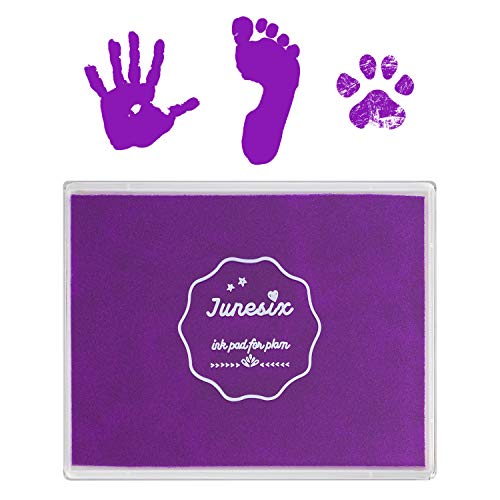 Ink Pad, 5x4'' Washable Non-Toxic Ink Stamp Pad for Baby Footprint Handprint, Purple - color: Purple