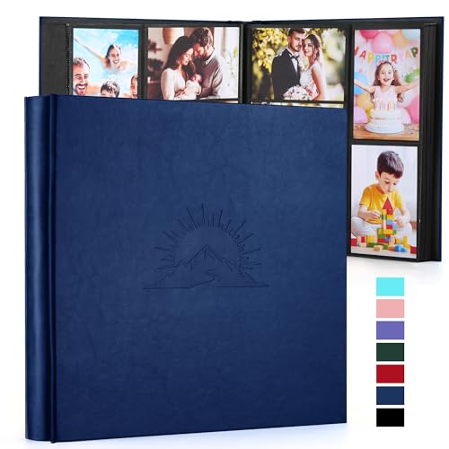 DazSpirit 4x6 Photo Album, 600 Pockets, Leather Cover with Slip-In Pages - color: Dark Blue, size: 600 Pockets