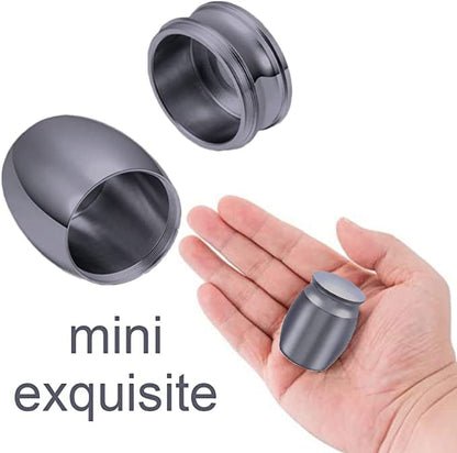 Small Urns for Ashes Mini Human Urns Small Keepsake Stainless Steel Mini Waterproof Memorial Cremation Container Jar for Memorial Pet（Black）