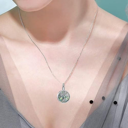 Hearbeingt Teardrop Urn Necklaces for Ashes Tree of Life Memorial Locket - color: Abalone Shell