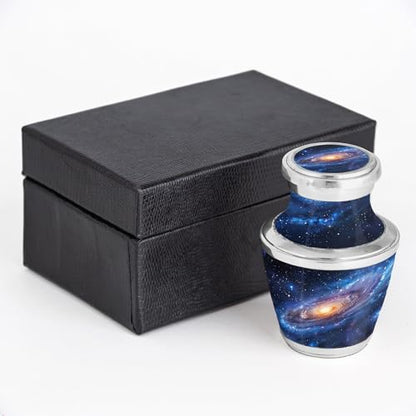 Deep Cosmos Keepsake Cremation Urn for Human Ashes – Small Aluminum Memorial Burial Urn for Men & Women, Decorative Display - size: Small Keepsake