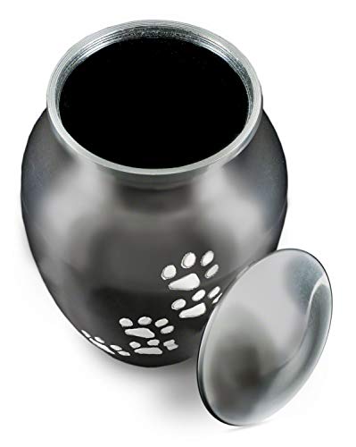 Ottillie Legacy Slate/Pewter/Vert Pet Urn, up to 25lbs - color: Slate, Vertical Pewter Paws, size: Small
