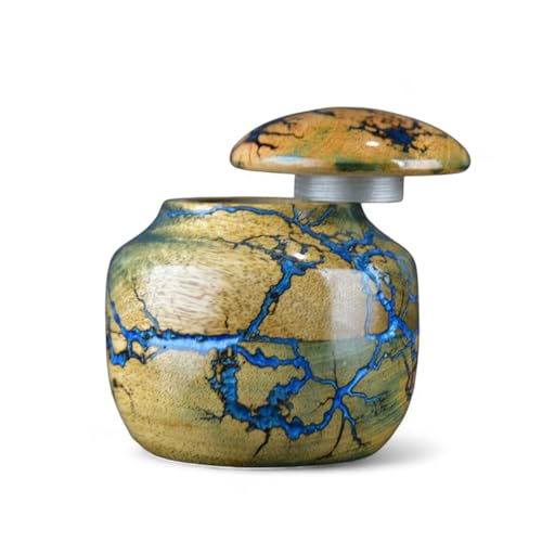 Wooden Cremation Urn for Pet Ashes – Resin Keepsake Urn for Dogs – Decorative Burial and Memorial Box (Medium - 80 lbs) - size: Medium - 100 lbs