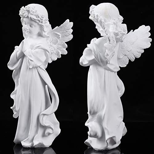 H&W Angel Statue, Angel Figurine, Adorable Flower Girl Decorative Ornaments | 12.5''H, Home Decor Fairy Prayer, Pray for Your Family, Christmas & Thanksgiving Day Decoration 【A】