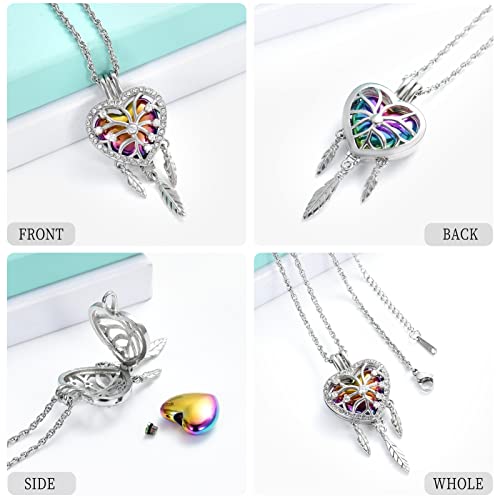 shajwo Dream Catcher Urn Necklace for Ashes - color: Rainbow-White