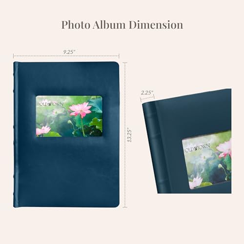 Old Town 2-Pack Bonded Leather Photo Albums, Photo Album 5x7 & 4x6 Slots, Navy - color: Navy