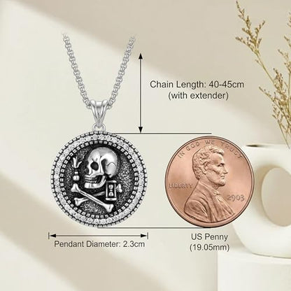 925 Sterling Silver Patron Saint Necklace Amulet Miraculous Medal Pendant Jewelry for Men Women with Friendship Talisman Travel Inspirational Gifts - color: black-K