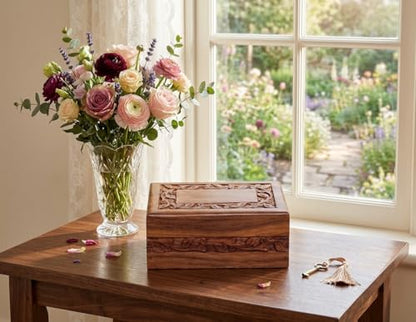 Paw Print Pet Memorial Keepsake Cremation Urns for Ashes Pet Urn Wood Keepsake Box Urns for Cat Dogs Ashes | Cat Memorials (5.5 X 3 .5X 2) - size: 5.5 X 3 .5X 2