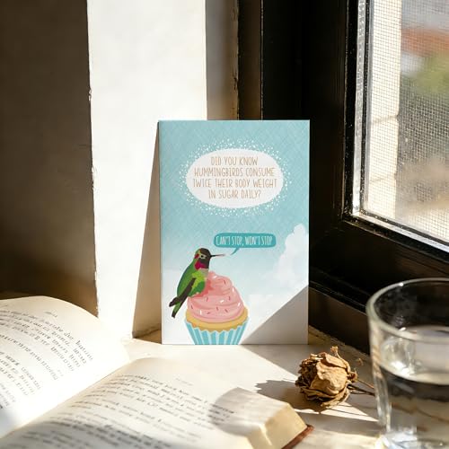 Funny Hummingbird Birthday Card - Humorous & Inspirational Design, Sweet Gift for Sweet-Toothed Friends, Family & Coworkers - color: QY-39