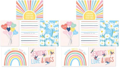 Sweetzer & Orange Thinking of You Cards with Envelopes, Set of 24 Boxed Greeting Cards, 300gsm Note Sheets, (120gsm) Envelopes. Just Because and Kindness designs (Pack of 2) - size: 4x5.5 inches (Pack of 2)