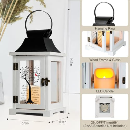 Memorial Lantern Sympathy Gift for Loss of Loved One Grief Gift - color: Family Tree Cardinal