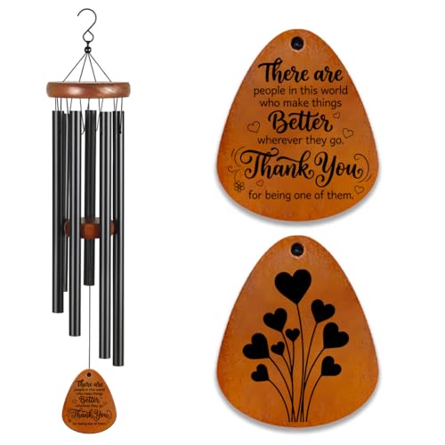 Wind Chimes for Garden, Unique Grateful Memorial Wind Chime for Balcony Porch Window Patio Decor, Thank You Gifts on Thanksgiving Birthday for Friends, Family, Teachers, Coworkers