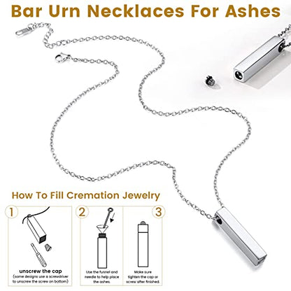 GOLDCHIC JEWELRY Urn Necklaces for Ashes, Stainless Steel Pet/Cross/Birthstone/Tree of Life Personalized Keepsake Memorial Jewelry for Women - color: Cube - 316L Stainless Steel, style: Personalized Engraving