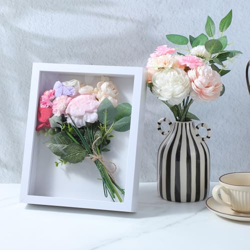 4 Pack 8"x 10" Shadow Boxes Frame Display Cases Wood Deep Shadow Box for Photos, Dried Flowers, Handicrafts Picture Frames for Wall Tabletop (White)