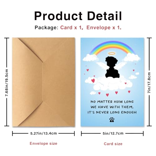 PTRUKD, Dog Loss Sympathy Card, Cute Pet Dog Loss Card With Rainbow Bridge, Dog Sympathy Card for Dog Owner Lovers - color: PLOS-KM-142