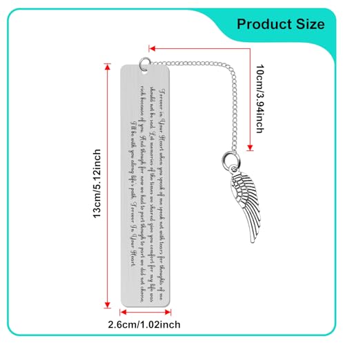 Memorial Bookmark Sympathy Gifts for Loss of Loved Mom Dad Grandma Grandpa Friend Bereavement Gift Ideas for Women Men Remembrance Keepsake Sorry for Your Loss Metal Book Marker