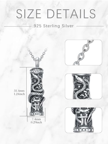 JKR Keepsake Urn Necklace for Ashes Cremation Jewelry Memorial Gift - style: 2-Snake