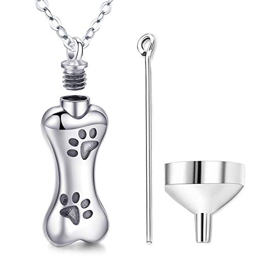 Aniu S925 Sterling Silver Urn Necklace Cremation Jewelry for Ashes - color: Pet Urn