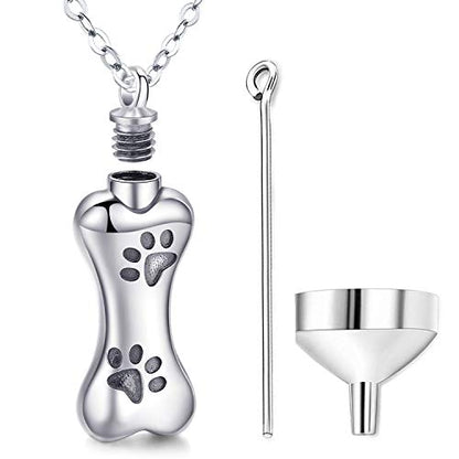Aniu S925 Sterling Silver Urn Necklace Cremation Jewelry for Ashes - color: Pet Urn