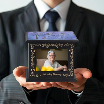 Wooden Urn Box for Ashes Cremation Urns for Human Ashes Adult Male or Female, Memorial Keepsake Urns with Photo Frame, Funeral Casket for Men Women, Burial Urn for Adults Up to 200 IBS-Tree - size: Tree