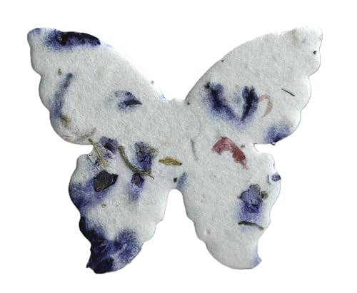 Of The Earth Handmade Paper - Wildflower Seed Paper Butterfly Shape - Large 3" - Set of 100 (45s Purple Recycled) - color: 45s Purple Recycled