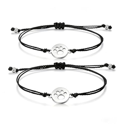 2pcs Commemorative Bracelets,Sympathetic Paw Print Friendship,Commemorative Gift for Cat and Dog Lovers