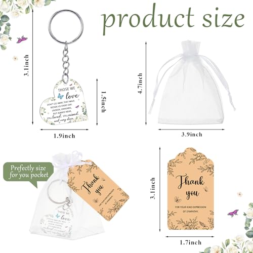Equsion 60 Set Funeral Keychains for Guests Memorial Favors, Heart - style: Heart