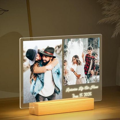 LOUISMIAA Custom Picture Frames Light,Personalized Photo Frame with Night Light,Customized Picture Frame,Personalized Anniversary Birthday Valentine's Day Gifts for Women Men Same Day Shiping - color: Style 5