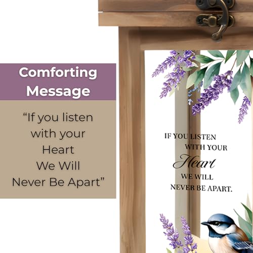 The Bridge Collection - Never Be Apart Flameless LED Candle Lantern with Timer - Commemorative Indoor Home Decor Accent - Sympathy Gift for Lost Loved One