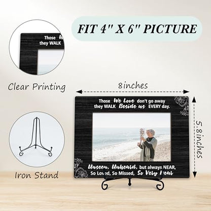 Sympathy Photo Frame Gifts, In Memory of Loved One Remembrance Frames, Those We Love Don't Go Away Wooden Picture Frame With Stand, Bereavement Gifts For Loss Of Family Friends -11