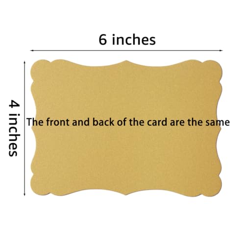 50 Pack Shiny Gold Blank Cardstock Greeting Cards, 4x6IN - color: Gold, size: 4x6IN