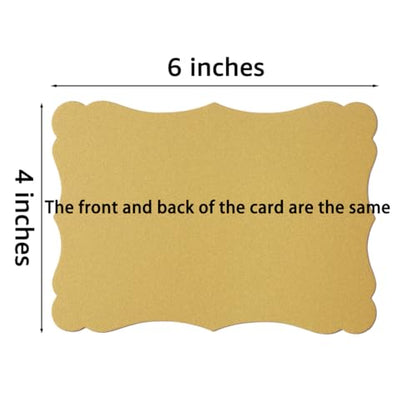 50 Pack Shiny Gold Blank Cardstock Greeting Cards, 4x6IN - color: Gold, size: 4x6IN