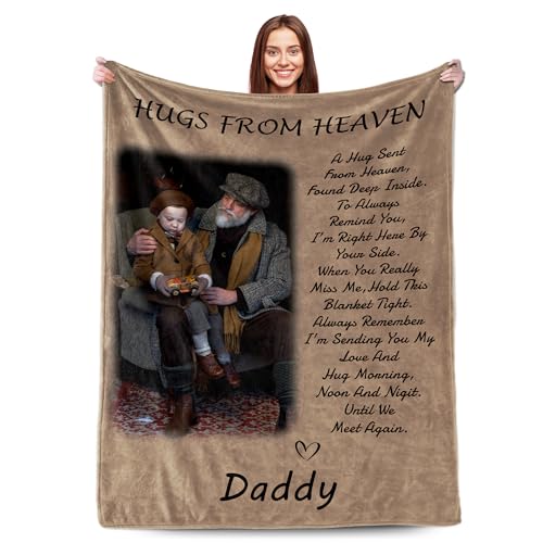 Personalized Memorial Blanket with Photo, Loss of Sympathy Gifts for One - color: Style-10
