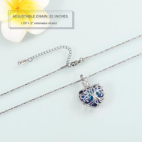 Imrsanl Tree of Life Heart Urn Necklace Cremation Jewelry for Women - color: Customize