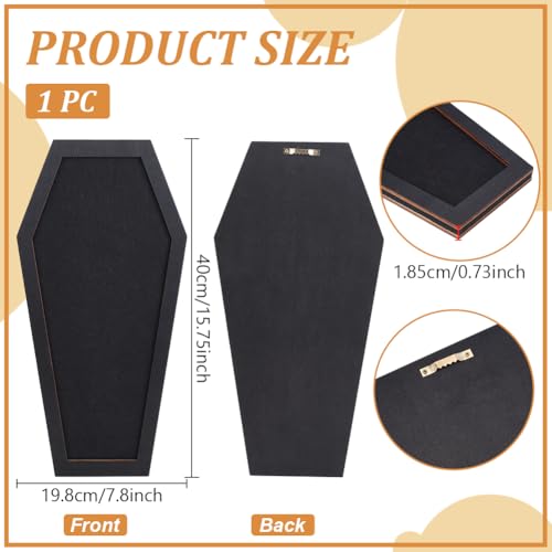 BENECREAT Coffin Pin Display Board, 15.7x7.8x0.7inch, Black Wood Frame - color: Black