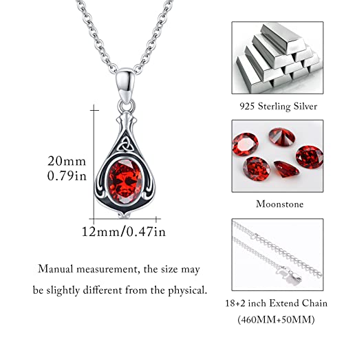Urn Necklace for Ashes Cremation Jewelry 925 Sterling Silver Ashes Pendant Necklace Memorial Jewelry Gifts for Women Men Girls Boys - style: Celtic-January-Garnet
