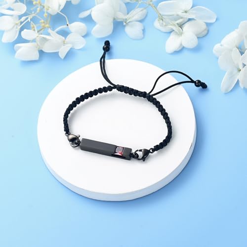 Harbeingt Adjustable Urn Bracelet for Ashes for Women Cremation Jewelry - color: Black Red