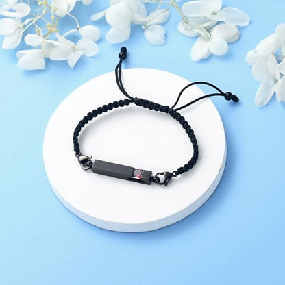 Harbeingt Adjustable Urn Bracelet for Ashes for Women Cremation Jewelry - color: Black Red