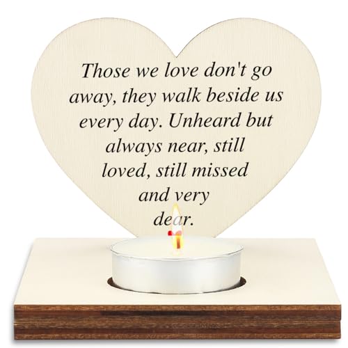 Heart Shaped Wooden Tealight Candle Holder with Friendship Quote Long Distance, Farewell, Birthday, Christmas Rustic Home Decor Inspirational Sentiment Candle Holder SLZ18 - color: It Makes Such